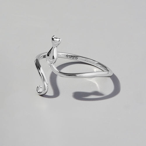 Cat Shape 925 Sterling Silver Ring