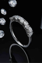 1 Carat Moissanite 925 Sterling Silver Half-Eternity Ring