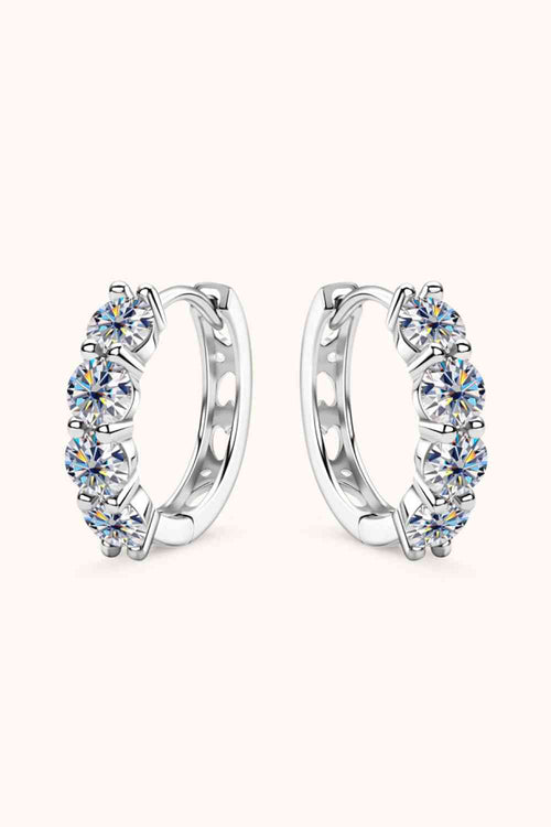 2.4 Carat Moissanite Huggie Earrings