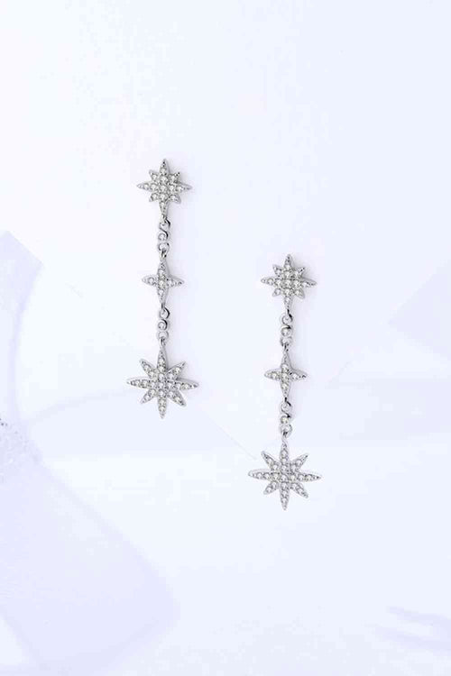 Cubic Zirconia Star Drop Earrings