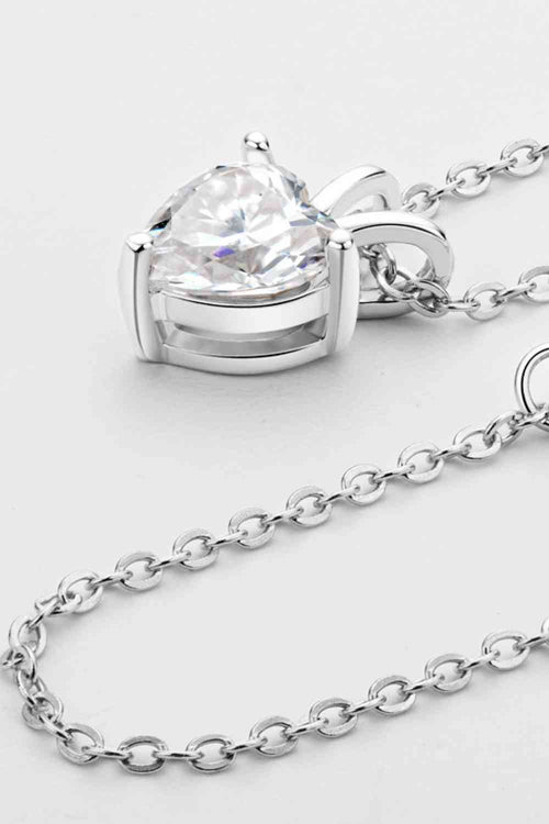 1 Carat Moissanite Heart-Shaped Pendant Necklace