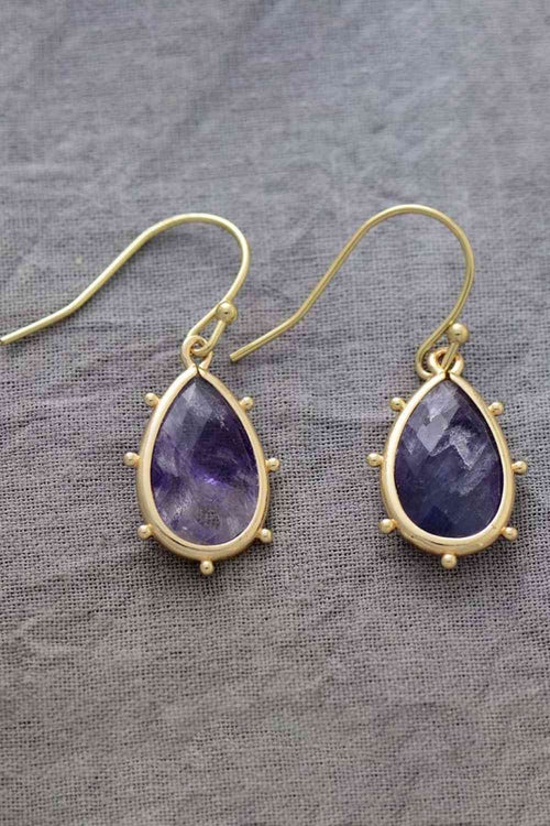 Natural Stone Teardrop Earrings