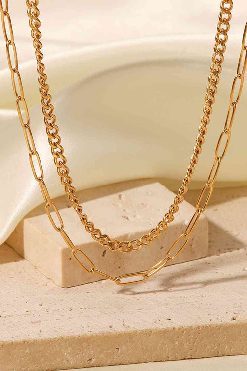 18K Gold Plated Layered Chain Necklace